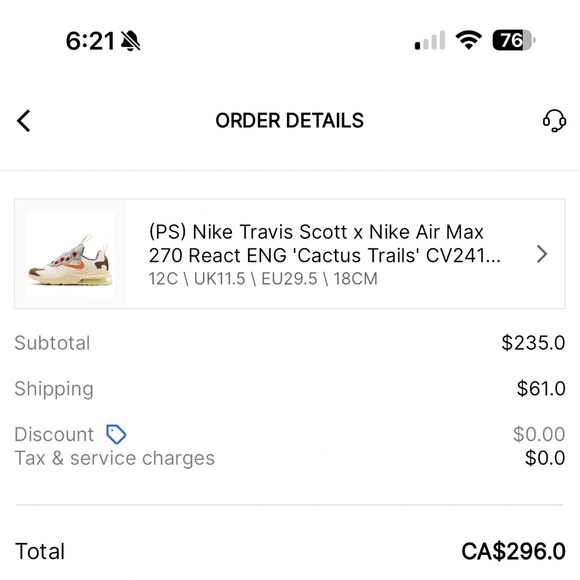 Limited edition Nike Travis Scott x Air Max 270 React ‘Cactus Trails’ - Picture 6 of 6